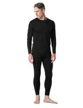 LAPASA Men's Merino Wool Base Layer Set - Lightweight Thermal Underwear M31/M126/M141/M144, Medium, Black 200