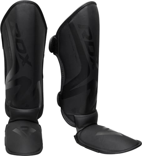 RDX Muay Thai & MMA Shin Guards Large Matte Black - Elite Protective Gear