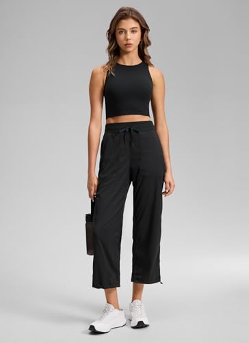 CRZ YOGA Ease Line Straight Leg Crop Pants - Medium Black 24" Workout Leggings