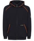 Medium Navy BOCOMAL FR Heavyweight Fleece Hooded Work Jacket with Zipper Front