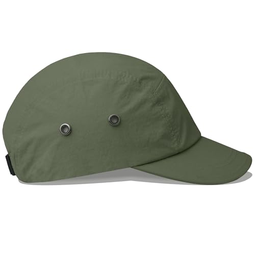 Short Brim 5 Panel Baseball Cap - Quick Dry Outdoor Sports Hat - Green, One Size