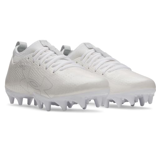 Under Armour Kids Blur Select Jr Football Cleats - 6 Big Kid White/Gray