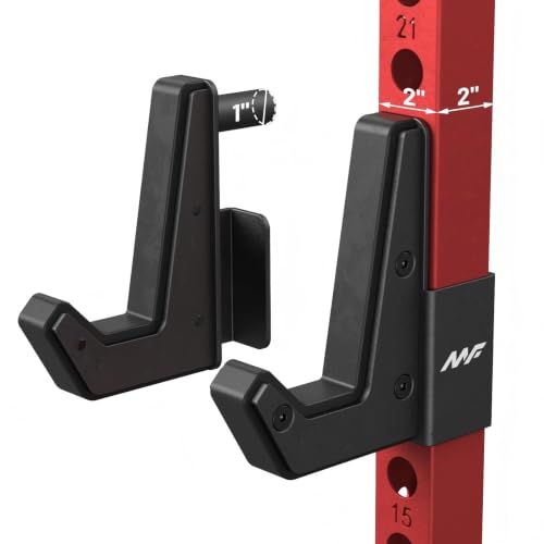 Mikolo Heavy Duty J Hooks for 2x2 Power Rack – Steel Barbell Holders for Home Gym