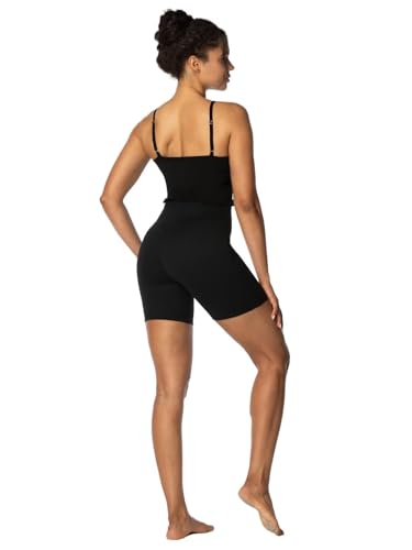 Sunzel Women's High Waist Crossover Biker Shorts - 6-Inch Inseam, Medium, Black
