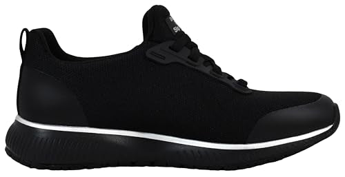 Skechers Women's Squad Slip-On Shoes Black/Silver - Athletic Work Sneakers