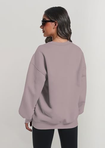 Women’s Oversized Sweatshirt Hoodie Grey Brown Medium Long Sleeve Fall Winter Cozy Pullover