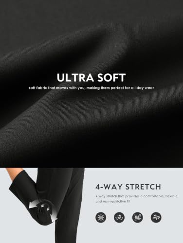 Women's Golf Pants 24.5 Inseam Black with 4 Pockets - Large