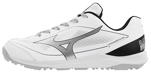 Unisex Cushionrevo Diamond Turf Shoes - White & Black, Wide Women / Men Size 12 / 10.5