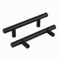 Homdiy Black Cabinet Handles 30 Pack - 3 Inch Hole Centers Kitchen Drawer Pulls and Knobs, Stainless Steel Hardware