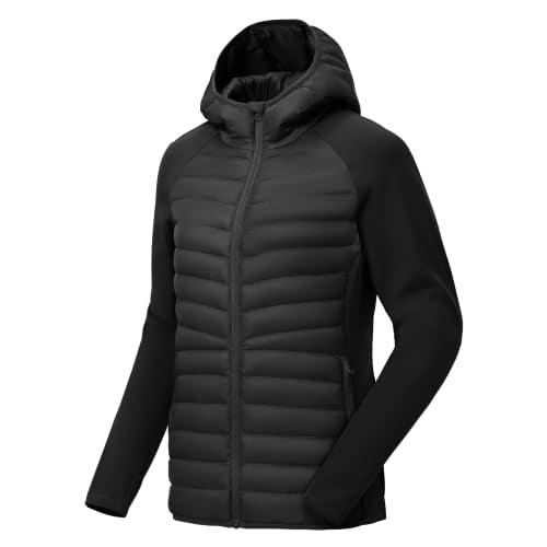 Women's Winter Puffer Jacket with Hood - Large Black Outdoor Coat