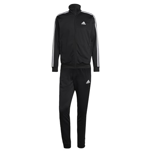 Adidas Men's Basic 3-Stripes Tricot Track Suit Large Black 2023