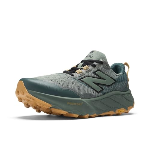 New Balance Men's Fresh Foam X Hierro V9 Trail Running Shoes - Dark Juniper/Black/Dried Apricot, 9.5