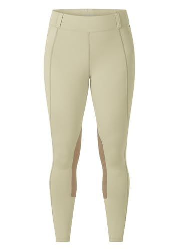 Kerrits Women's Performance Knee Patch Horse Riding Tights - Tan Medium - Breathable Equestrian Leggings with Pockets