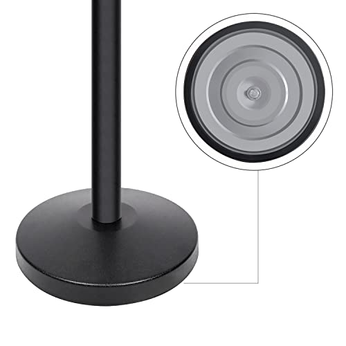 Crowd Control Stanchions with Retractable Belt - 2 Pack, 36 Inch Height, Heavy-Duty Black Posts for Events & Venues