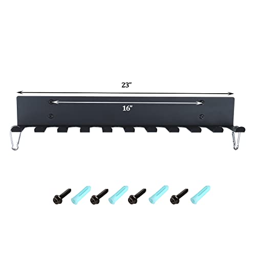 Gym Storage Rack with 11 Prongs Wall Mount for Resistance Bands & Equipment