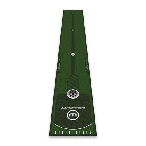 Wellputt Essential 8ft Golf Putting Mat with Alignment Lines for Indoor Practice