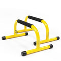 Yellow Parallette Push Up Bars for Strength & Gymnastics - Home & Garage Workout