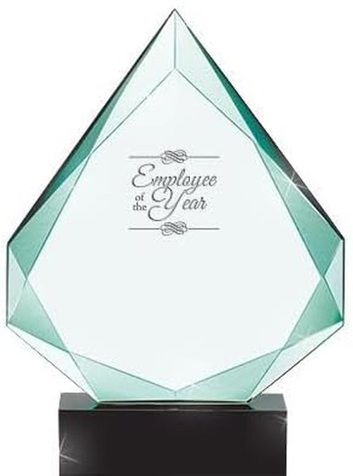 Crown Awards Personalized Crystal Trophy - 9" Engraved Legacy Jade Award for Recognition