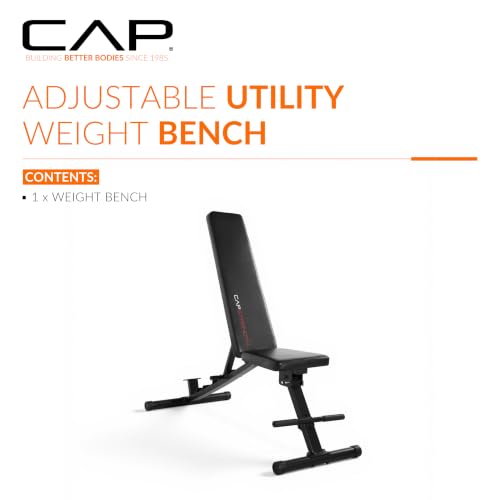 CAP Adjustable Utility Weight Bench - Economy Version, Multi-Position Home Gym Equipment