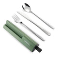 Green 18/8 Stainless Steel Reusable Travel Utensils Set with Case & Phone Stand