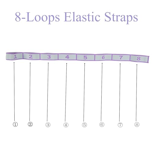 Elastic Yoga Stretching Strap with Loops - Physical Therapy & Pilates Resistance Band - Variation 02