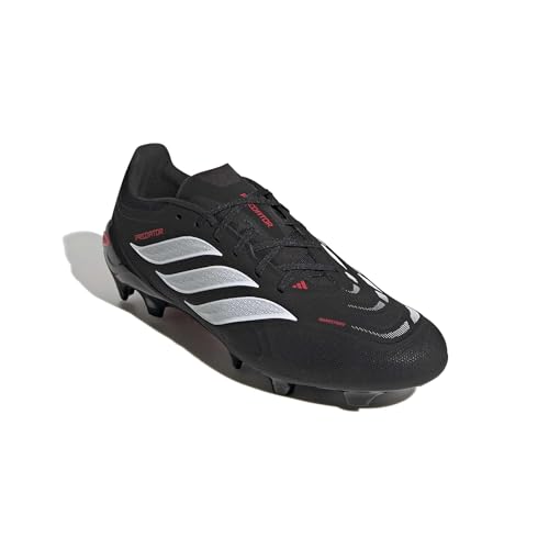 Adidas Unisex 24 Club Flexible Ground Soccer Cleats - Black/White/Lucid Red, 11 Women/10 Men