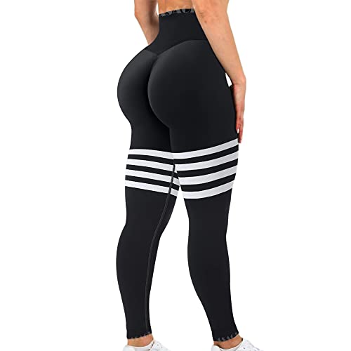 Women's High Waist Scrunch Butt Lifting Leggings Small/Black - Amplify Gym Seamless Yoga Pants