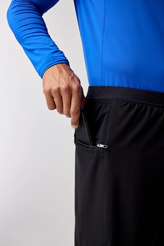 Men's 7-Inch 2-in-1 Running Shorts - Large Black with Supportive Boxer Liner