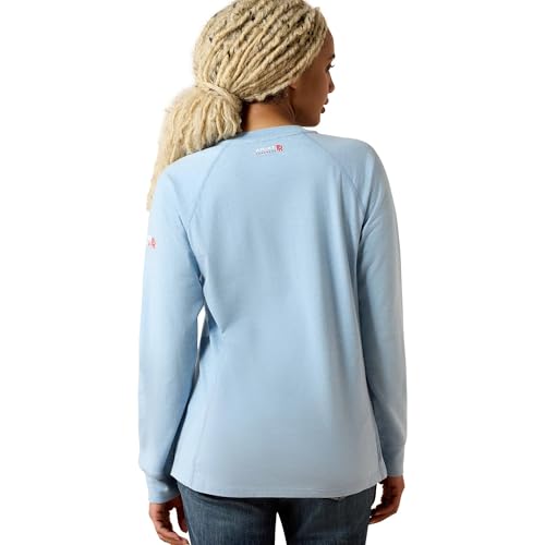 ARIAT Women's Fr Air Henley Long Sleeve Top - Small Colony Blue Heather