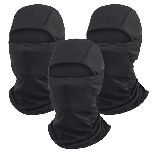 Black Ski Mask Motorcycle Balaclava UV Sun Protection Summer Face Covering