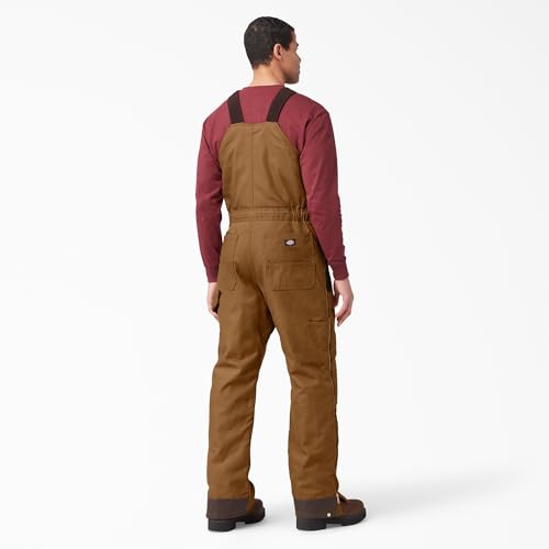 Dickies Men's Premium Insulated Duck Bib Overalls - X-Large Brown Water-Resistant Workwear