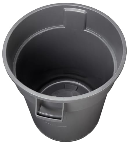 Heavy Duty 32 Gallon Round Trash Can - Pack of 2, Outdoor Waste Baskets