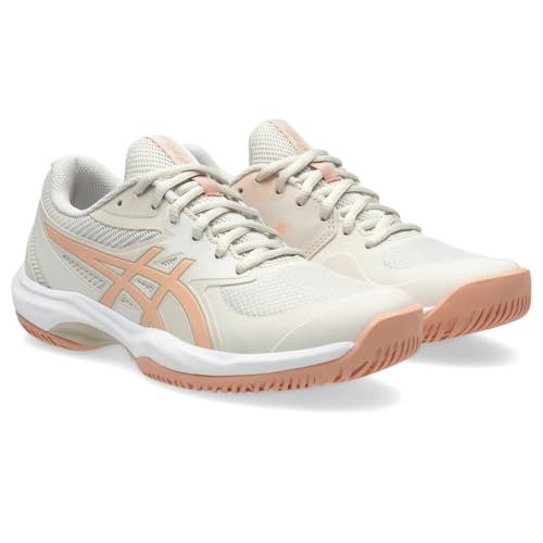 ASICS Women's Game FlyteFoam Tennis Shoes - Soft Oat/Cantaloupe, Size 7.5