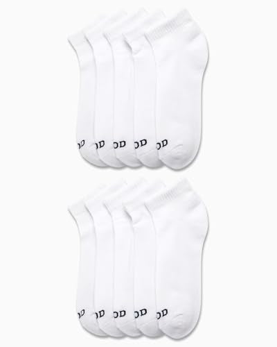 IZOD Men's 6-Pack Performance Cushioned Athletic Quarter Socks - White, 12.5 Size