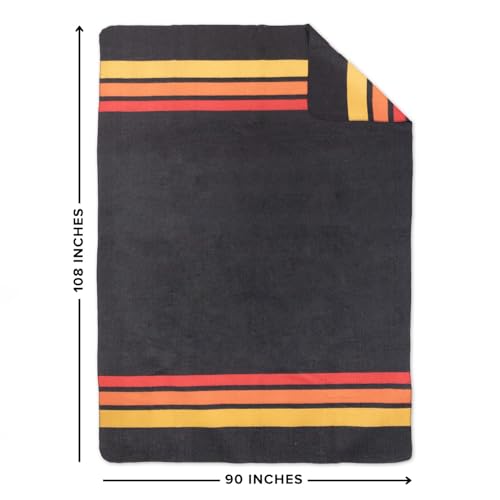 Rainier Wool Blanket - Sunset Peak King Heavy Warm Wool Bed & Camping Blanket