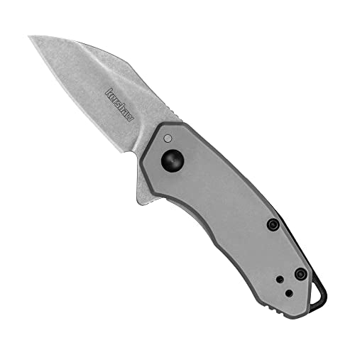 Kershaw Rate Pocket Knife - Gray 1.85 Inch Wharncliffe Blade, EDC Folding Knife