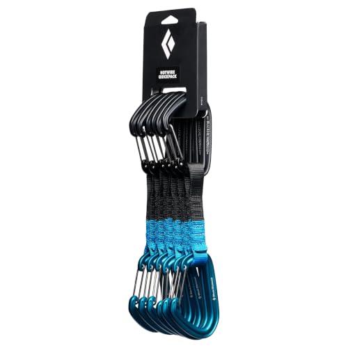 Black Diamond Hotwire Rock Climbing Quickdraws 6-Pack, 12cm Desert Sky