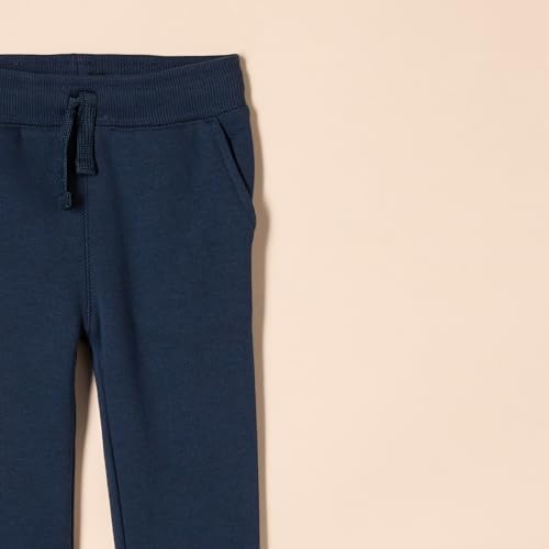 Toddler Boys Fleece Jogger Sweatpants Navy Large Multipack - Elastic Waist & Drawstring
