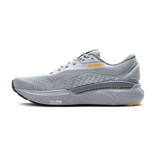 Brooks Men’s Adrenaline GTS 24 Supportive Running Shoe Alloy/White/Gold Fusion