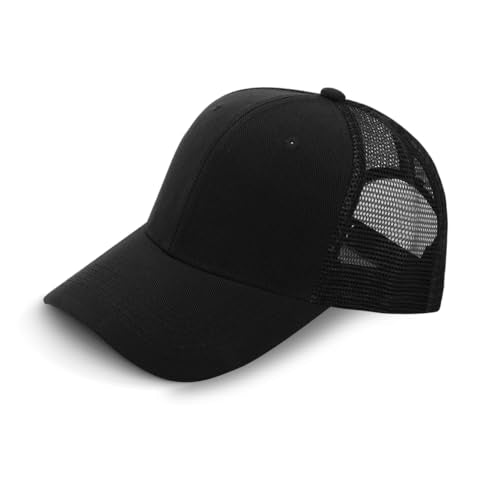 Black 24 Pack Mesh Trucker Hats - Adjustable Baseball Caps for Men and Women