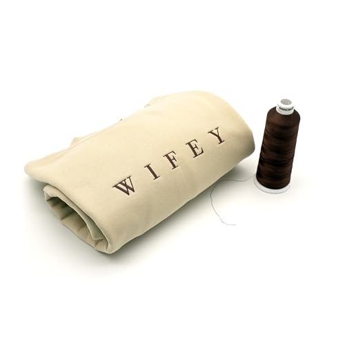 Medium Wifey & Hubby Embroidered Sweatshirt for Honeymoon - Sand