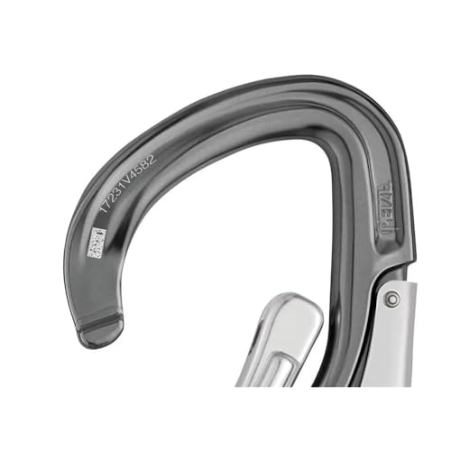 Petzl EASHOOK Open Carabiner with Gated Connection Gray/Yellow