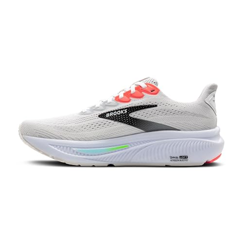Brooks Men's Ghost 17 Neutral Running Shoe 10.5 White Pink Clay Gecko