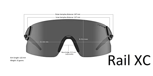 Tifosi Rail XC Rimless Cycling & Baseball Glasses - Crystal Smoke Variant