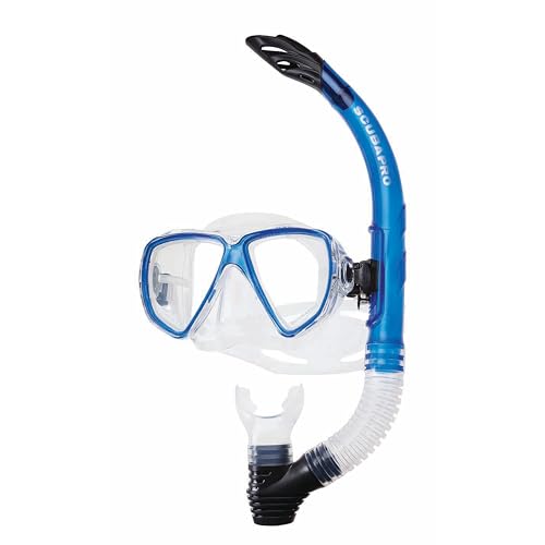 SCUBAPRO Diving Mask Set with Snorkel - Adult Blue Low-Volume Dual-Lens
