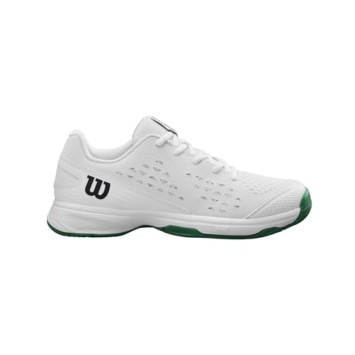 Wilson Unisex Adult Rush Pro Lite Junior Tennis Shoes - 3 Big Kid White/Bosphorus