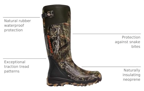 LaCrosse Burly ZXT Rubber Hunting Boots for Men, Mossy Oak Break-up Country, Waterproof & Scent-Free