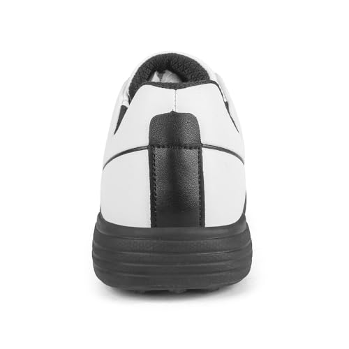 Men's Golf Shoes Non Slip Casual Lightweight Sneakers - White Black 11.5