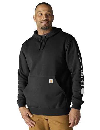 Men's Logo Sweatshirt Black Large - Carhartt Iconic K288 Hoodie