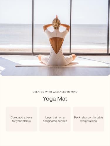 BetterMe Ivory Yoga Mat - Non-Slip Cushioned Pilates & Hot Yoga Exercise Mat